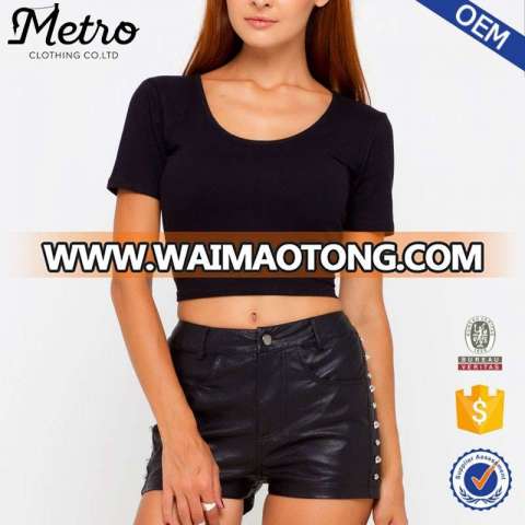 Best Quality competitive price women black crop top wholesale women